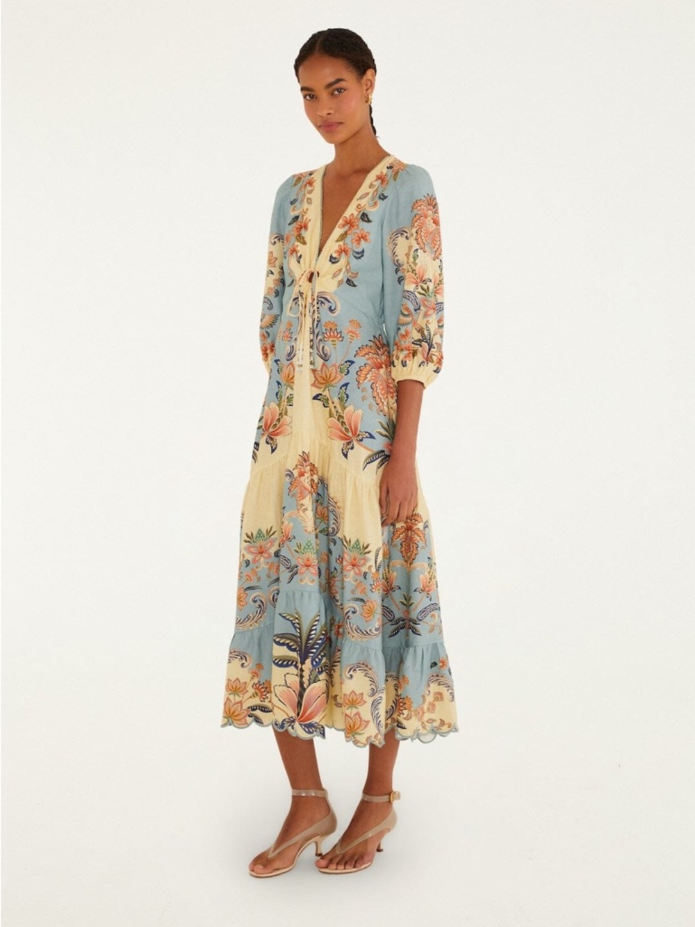 Farm Rio Butter Yellow Boho Beauty Maxi Dress - Picture 4 of 5